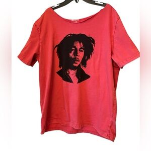 Bob Marley Red Graphic Band‎ T-Shirt Size Large